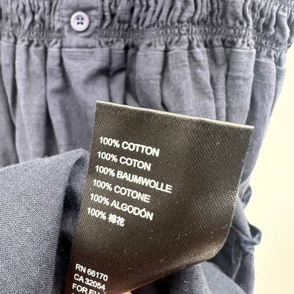 Urban Outfitters Smocked Babydoll Dress Womens Small Dark Blue Ruffle - Picture 7 of 7